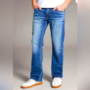 BKE Blue Bootcut Jeans for Men
